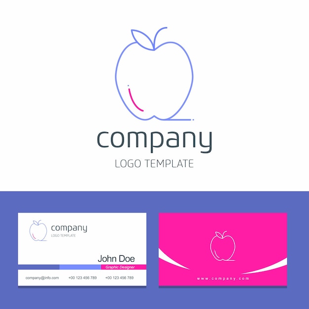 Design de cartão de visita com vetor de logotipo de empresa de frutas