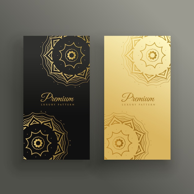 Design de cartão de visita de estilo premium mandala