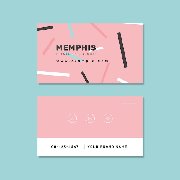 Design de cartão de visita de memphis