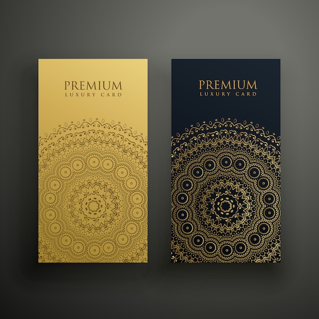 Design de cartão premium de mandala