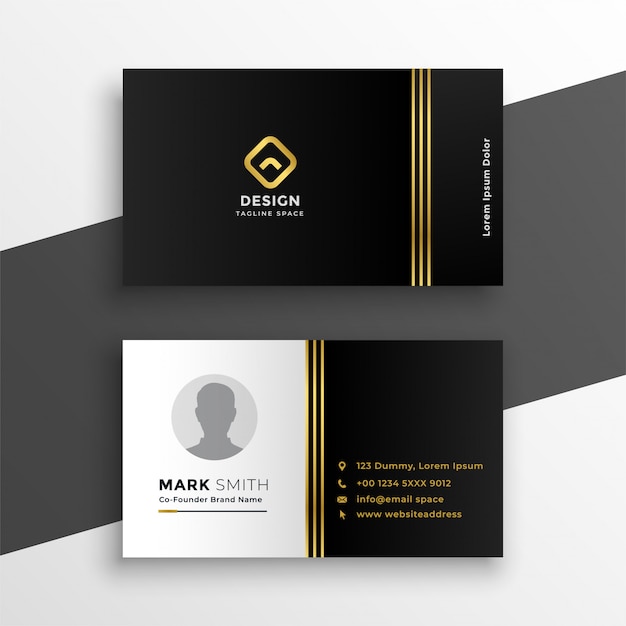 Design de cartão premium de ouro preto