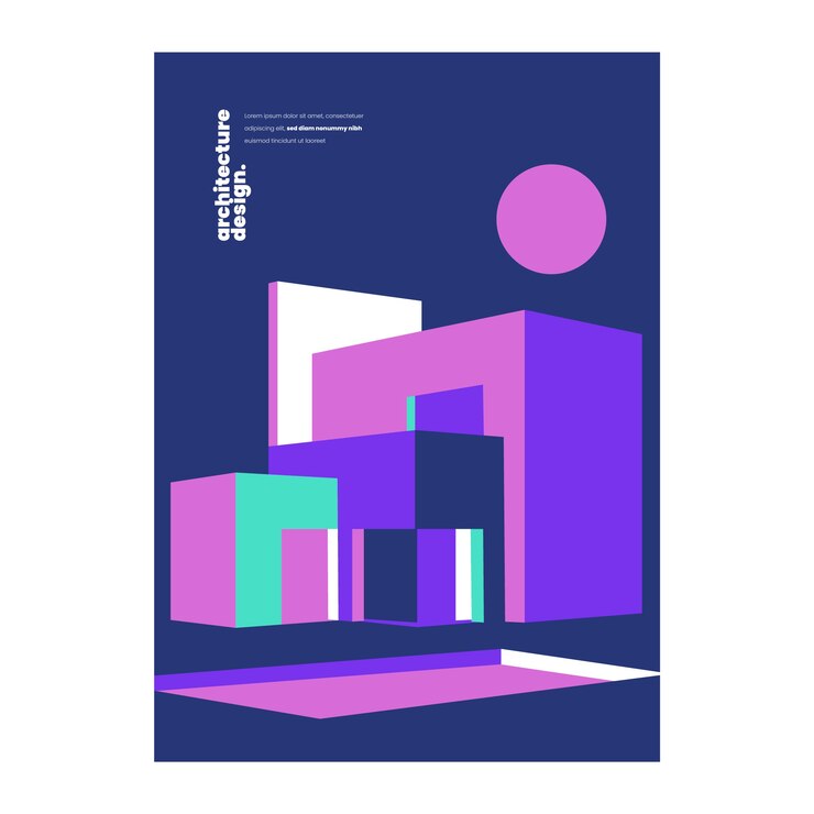 Vetor grátis design de cartaz de arquitetura de design plano