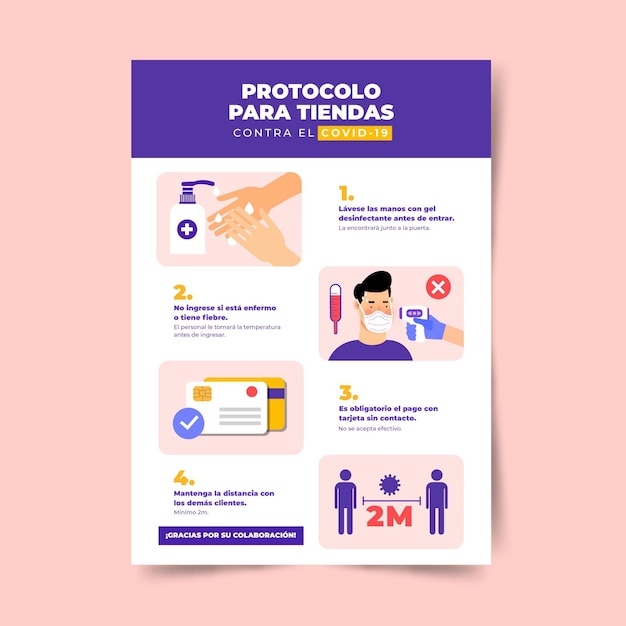 Vetor grátis design de cartaz de prevenção de coronavírus