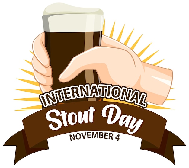 Vetor grátis design de cartaz do dia internacional da stout