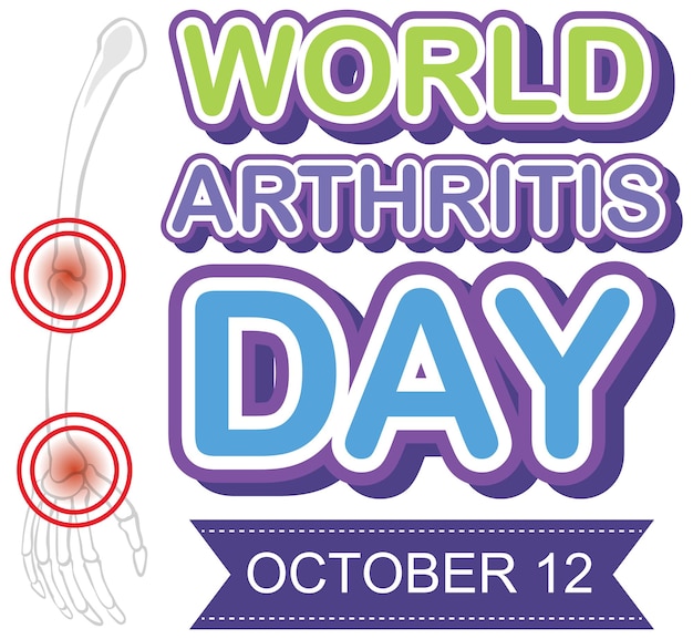 Vetor grátis design de cartaz do dia mundial da artrite
