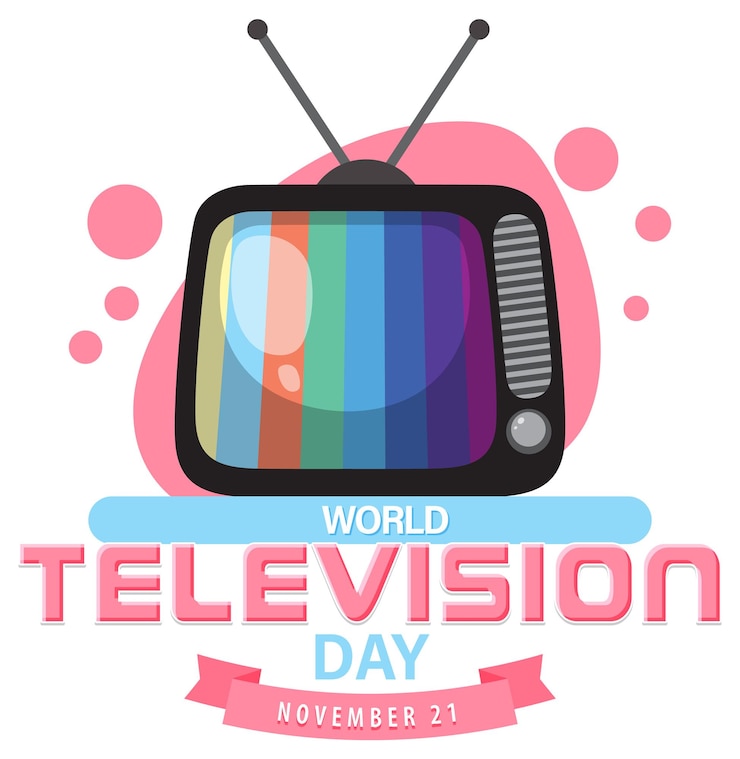 Vetor grátis design de cartaz do dia mundial da televisão