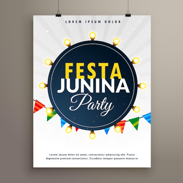 Vetor grátis design de cartaz festa junina para evento de festa