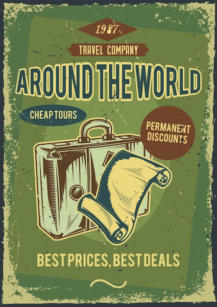 Design de cartaz publicitário com ilustração de um terno e um pedaço de papel