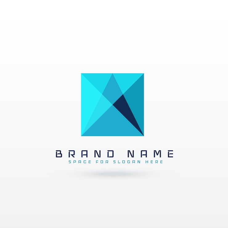 Vetor grátis design de conceito de logotipo abstrato quadrado azul