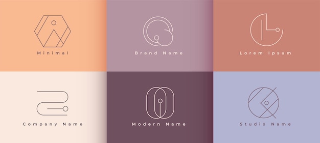 Design de conceito de logotipo de linha minimalista