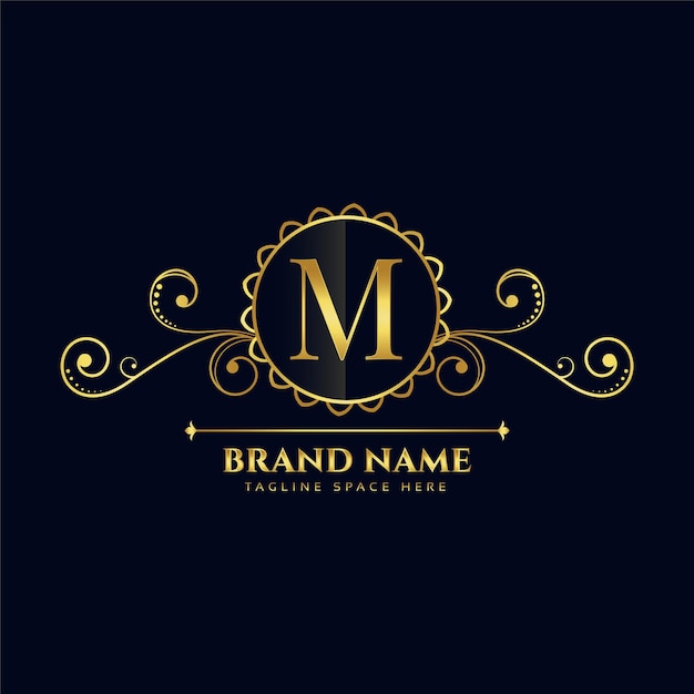Vetor grátis design de conceito de logotipo de luxo letra m