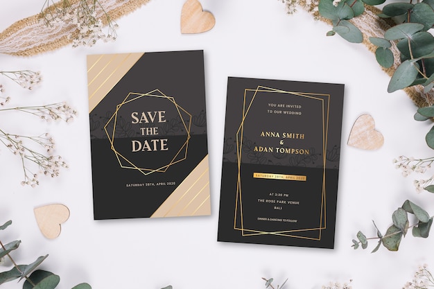 Design de convite de casamento elegante
