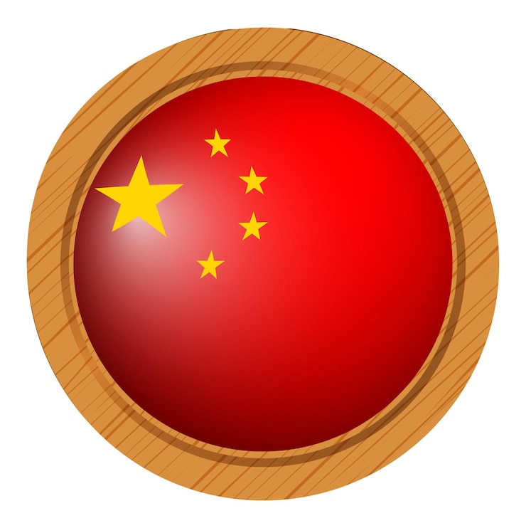 Vetor grátis design de crachá para bandeira da china