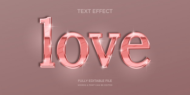 Design de efeito de texto de ouro rosa realista