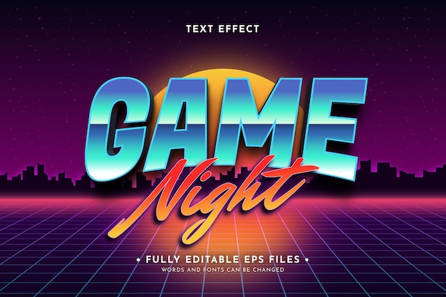Design de efeito de texto neon retro