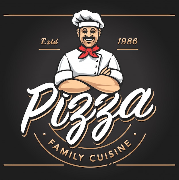 Vetor grátis design de emblema de pizzaria