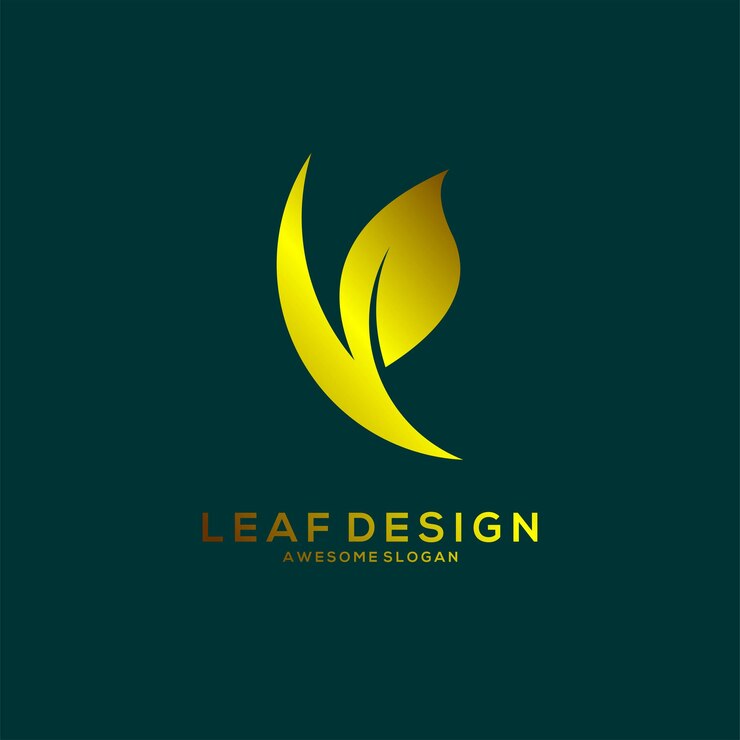 Vetor grátis design de estilo gradiente minimalista do logotipo da folha