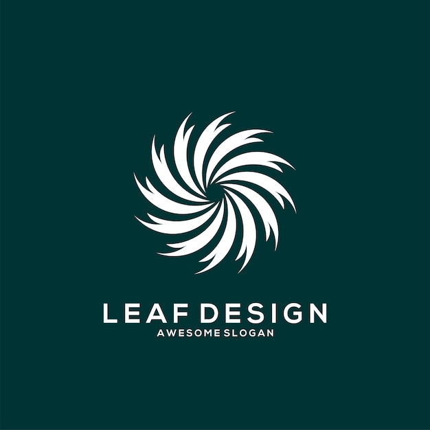 Design de estilo gradiente minimalista do logotipo da folha