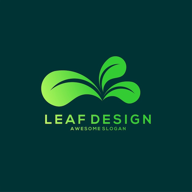 Vetor grátis design de estilo gradiente minimalista do logotipo da folha