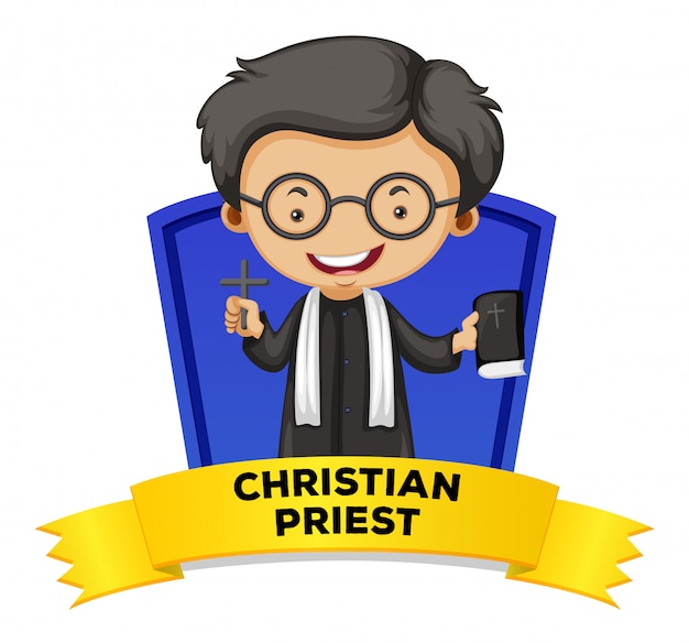 Design de etiquetas com padre cristão