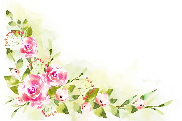 Design de flores em aquarela para papel de parede