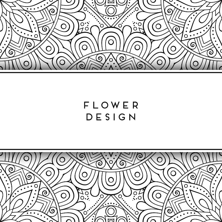 Vetor grátis design de flores preto e branco