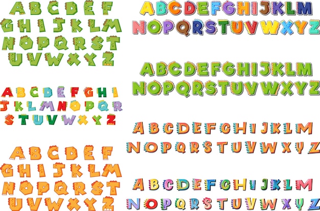 Vetor grátis design de fonte para alfabetos ingleses