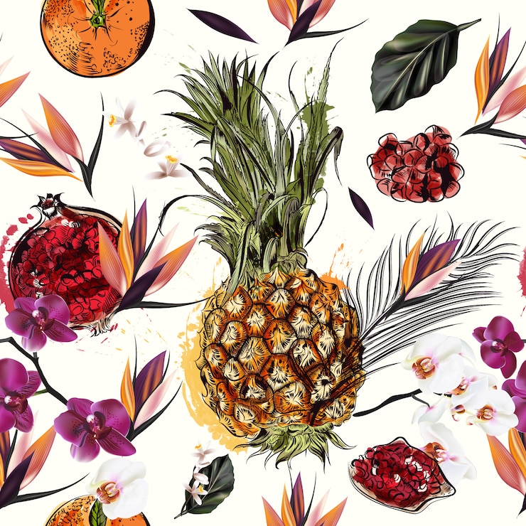 Vetor grátis design de frutas padrão