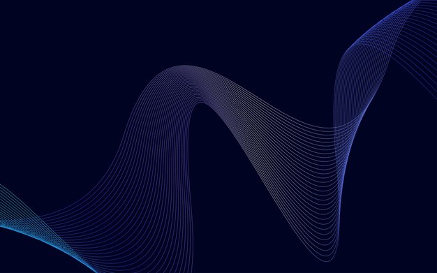 Design de fundo abstrato de linhas onduladas de gradiente azul elegante