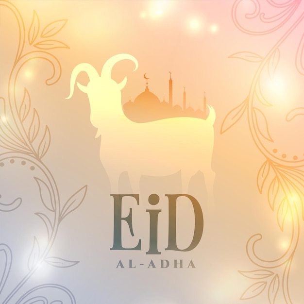 Vetor grátis design de fundo brilhante eid al adha bakrid festival