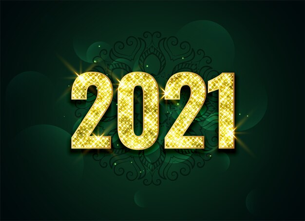 Design de fundo de celebração dourada de lindos brilhos 2021