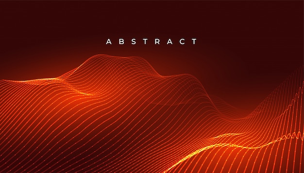 Vetor grátis design de fundo de linhas de onda laranja brilhante digital