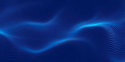 Design de fundo de partículas 3d azul