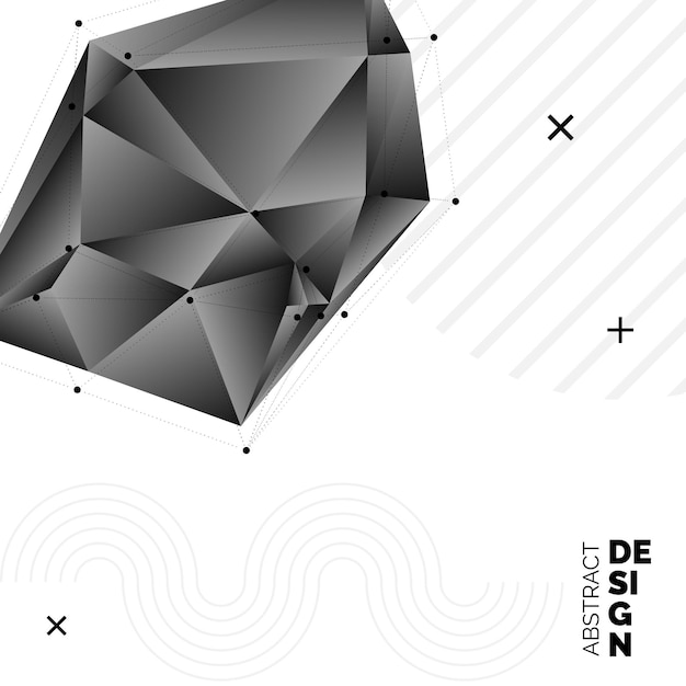 Vetor grátis design de fundo de triângulo embaçado de vetor preto fundo geométrico no estilo origami com gradiente