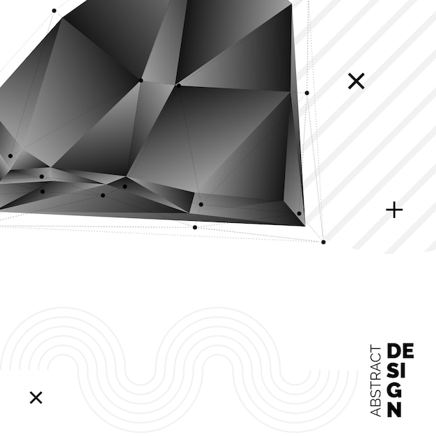 Vetor grátis design de fundo de triângulo embaçado de vetor preto fundo geométrico no estilo origami com gradiente