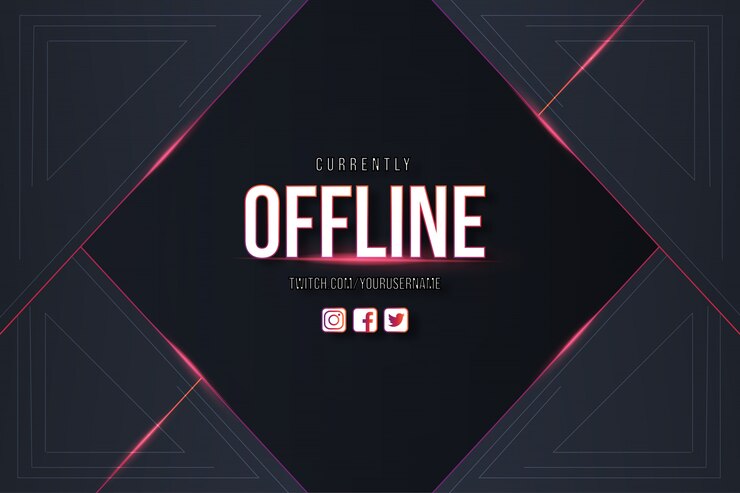 Vetor grátis design de fundo do twitch offline com fundo moderno