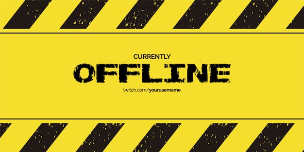 Vetor grátis design de fundo do twitch offline com modelo de plano de fundo do grunge