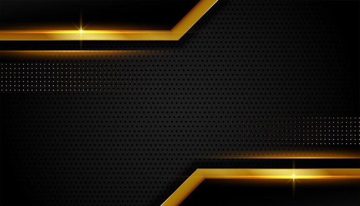 Vetor grátis design de fundo escuro abstrato luxo linhas douradas
