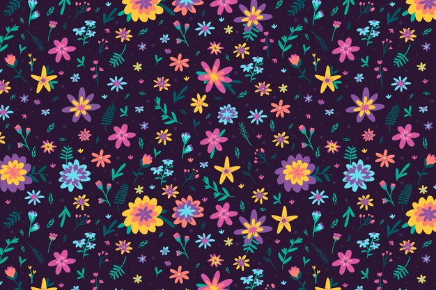 Design de fundo floral servindo colorido