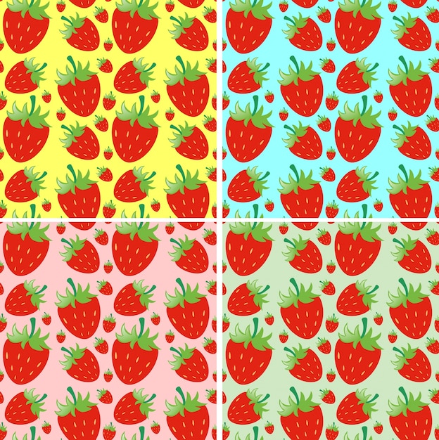 Design de fundo sem costura com morango fresco