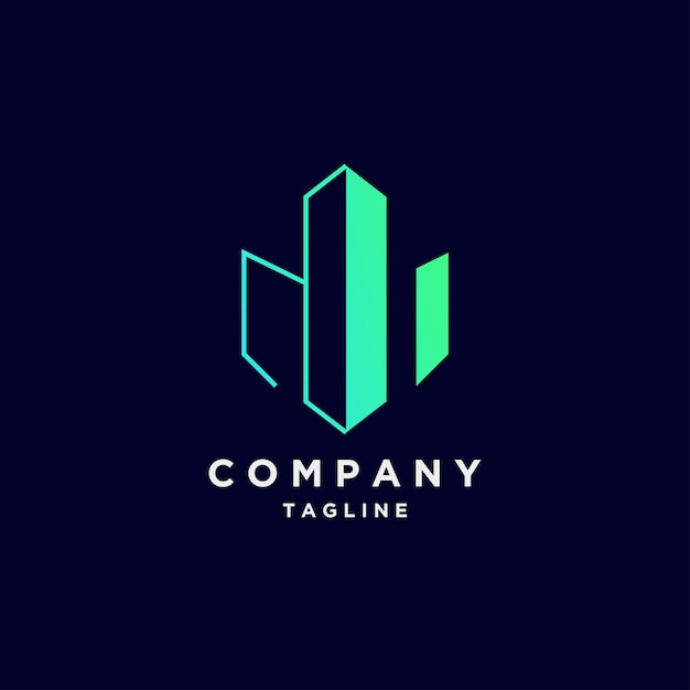 Design de gradiente de empresa de logotipo de linha de luxo
