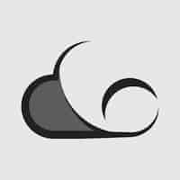 Vetor grátis design de ícone de tecnologia de vetor de logotipo de nuvem simples