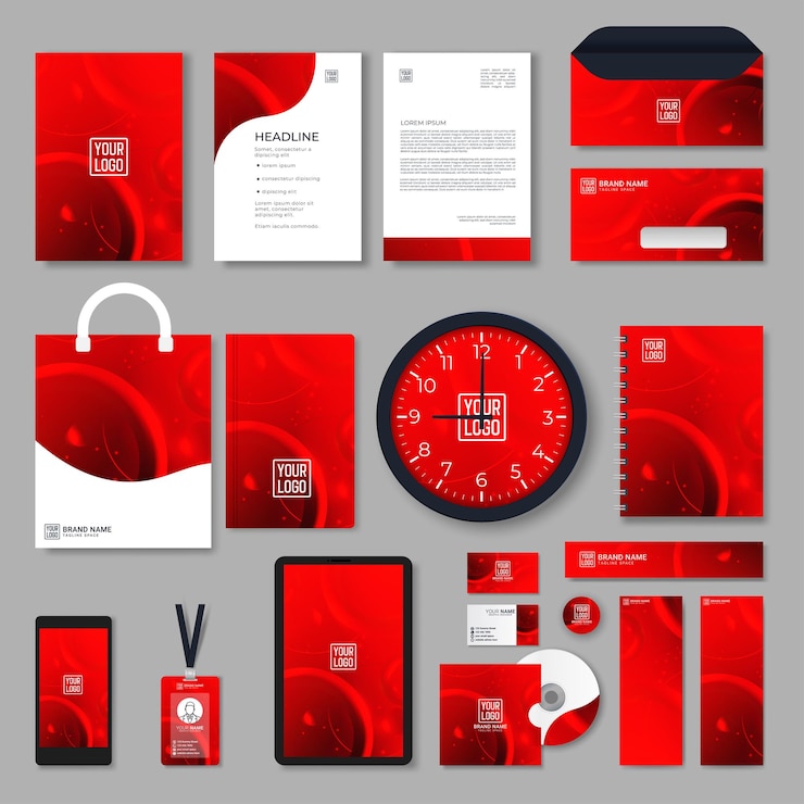 Vetor grátis design de identidade de marca corporativa
