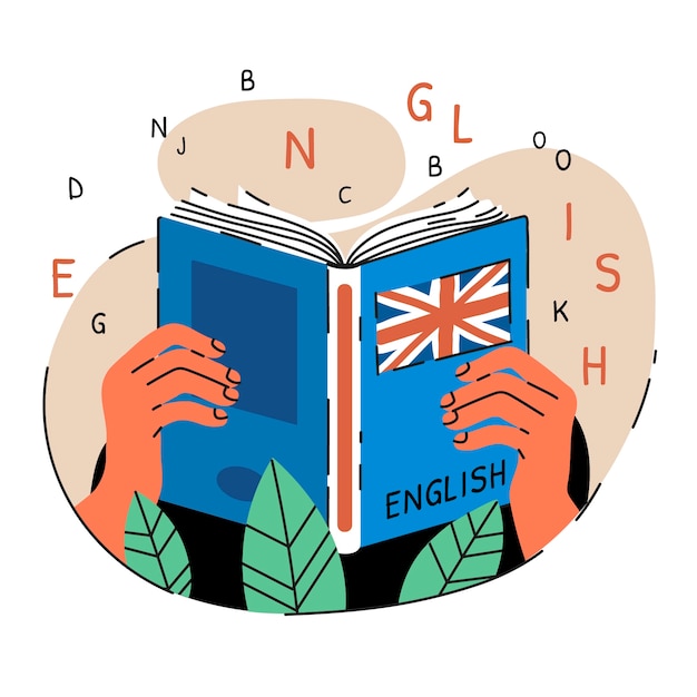 Vetor grátis design de ilustração de livro em inglês