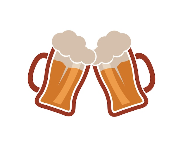 Design de ilustração vetorial de ícone de logotipo de cerveja Vetor Premium