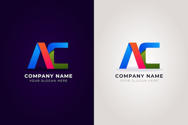 Design de logotipo ac gradiente