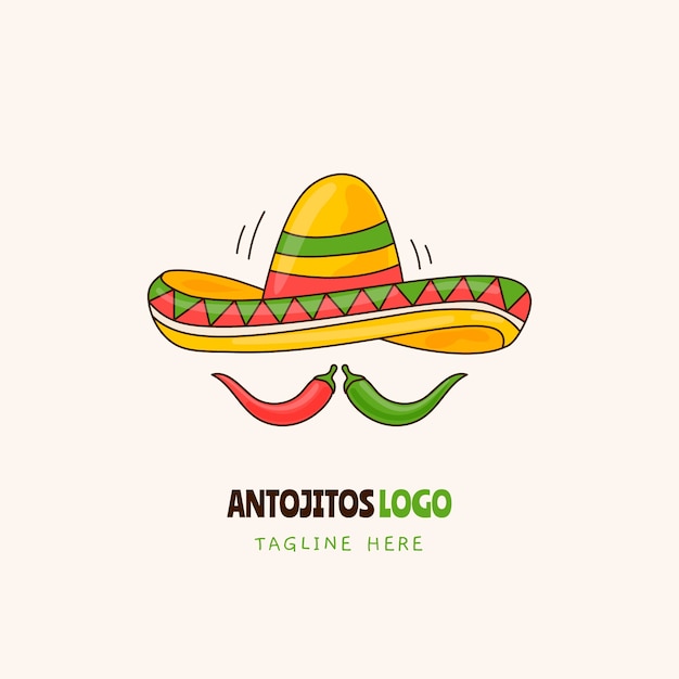 Design de logotipo antojitos desenhado à mão