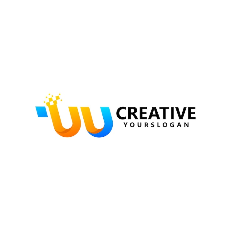 Vetor grátis design de logotipo colorido de letra w