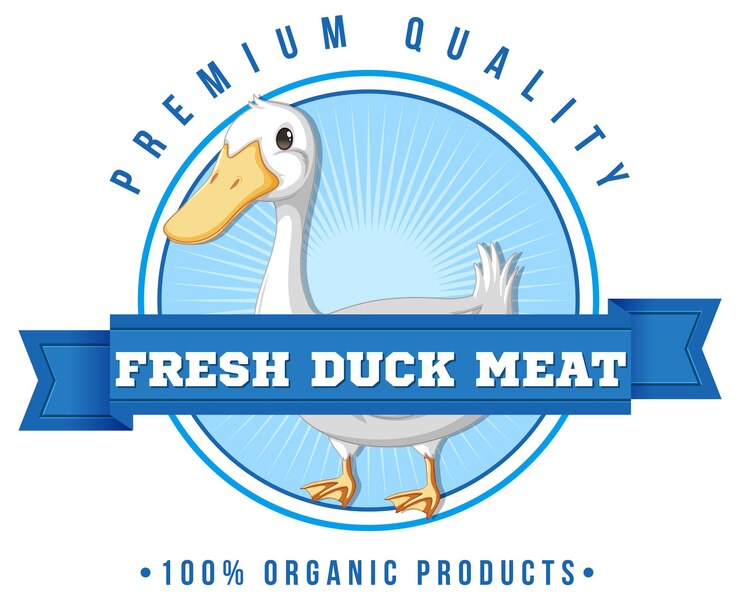 Vetor grátis design de logotipo com carne de pato fresca