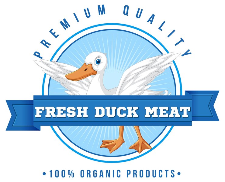 Vetor grátis design de logotipo com carne de pato fresca